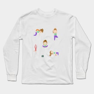 Yoga Poses With Animals Long Sleeve T-Shirt